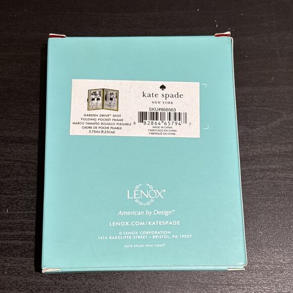 Lenox Kate Spade Hinged Pocket Frame Garden Drive Spot Gold Plated 3.75 in - Picture 2 of 6